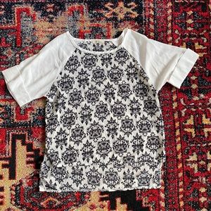 High low printed tee